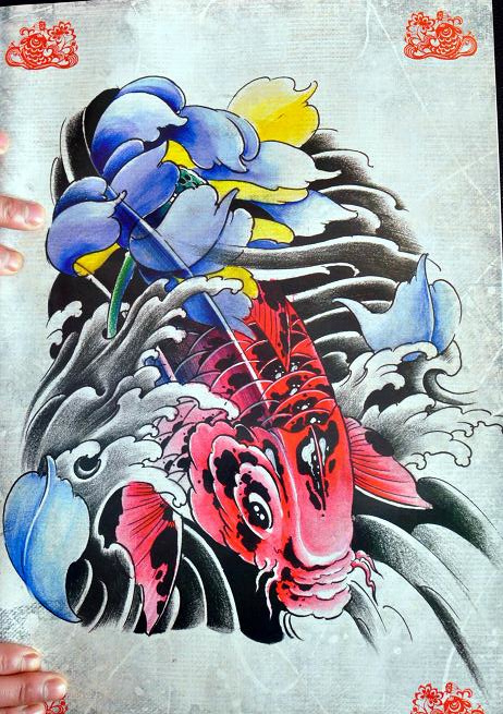 鲤鱼纹身,莲花纹身