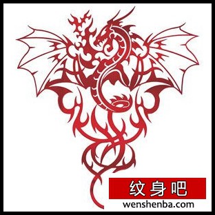 一枚男性喜欢的图腾龙纹身