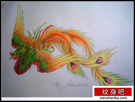 一枚漂亮的凤凰纹身欣赏