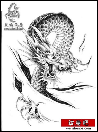 震撼眼球的撕皮龙头纹身（图）