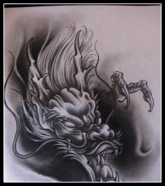 介绍一枚帅气的龙头纹身