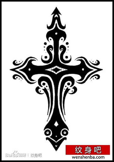 手臂一枚的图腾十字架纹身