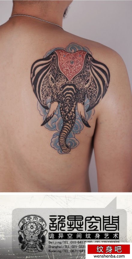超酷的图腾大象纹身