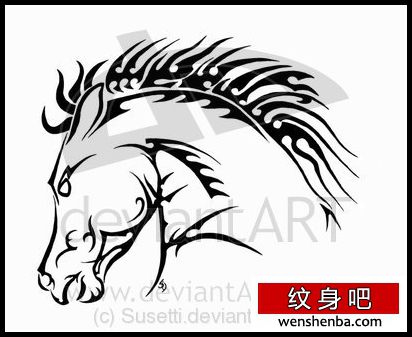 一枚权威的图腾马纹身