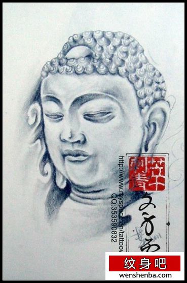 佛纹身佛头佛像纹身