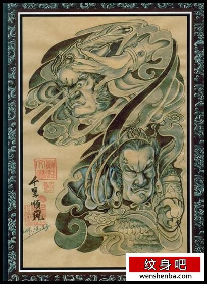 半胛纹身千里眼顺风耳半胛纹身