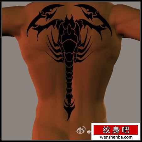 蝎子纹身背部图腾蝎子纹身