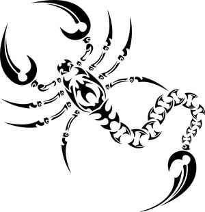 蝎子纹身抽象蝎子图腾纹身