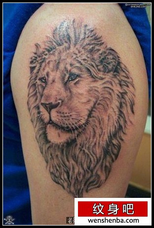 狮头纹身超酷手臂狮子狮头纹身