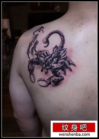 蝎子纹身肩部机械蝎子纹身
