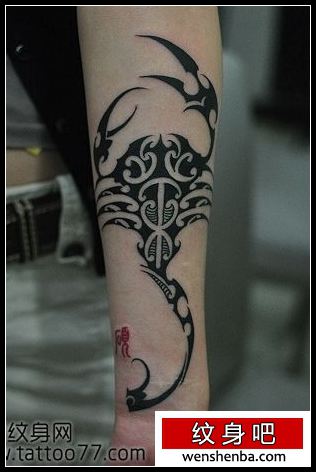 一枚手臂帅气权威的图腾蝎子纹身