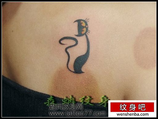 女人喜欢的可爱图腾猫咪纹身