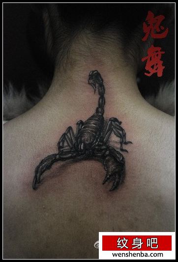 女人颈部时髦超酷的蝎子纹身