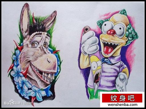 一枚时髦的驴纹身手稿