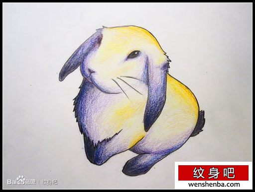 一枚可爱权威的小兔子纹身手稿