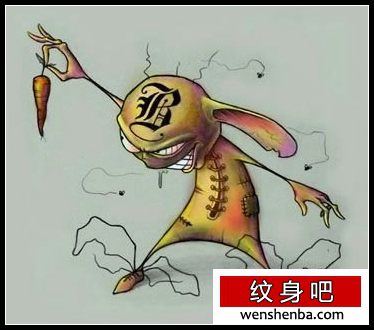 一枚邪恶帅气的小兔子纹身
