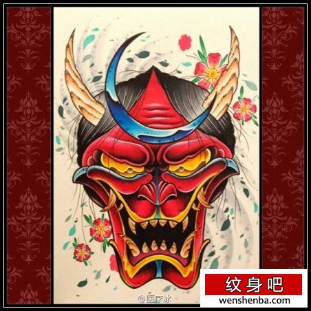 时髦很帅的一枚般若纹身手稿