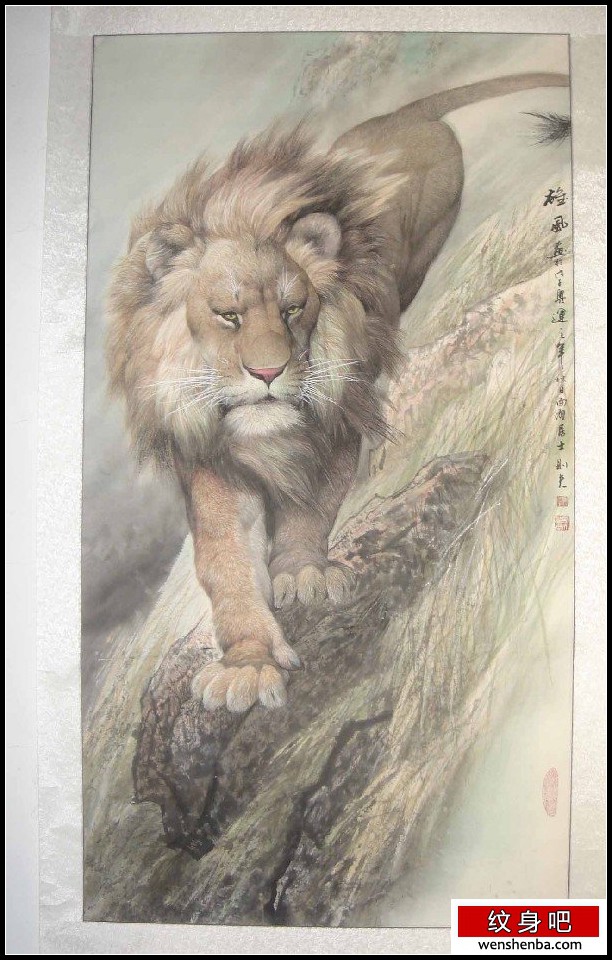 介绍一枚威武的狮子纹身手稿