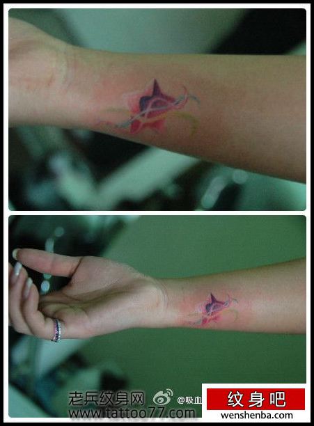 女人喜欢的五角星纹身