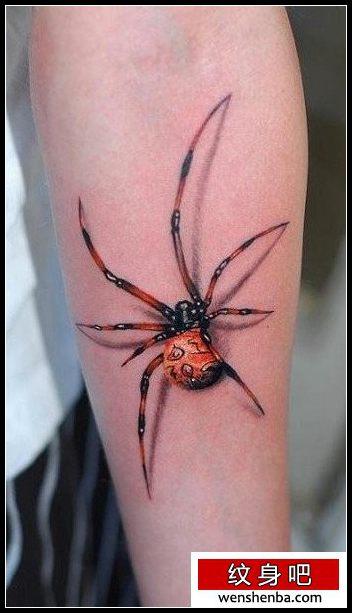 男性手臂时髦帅气的蜘蛛纹身