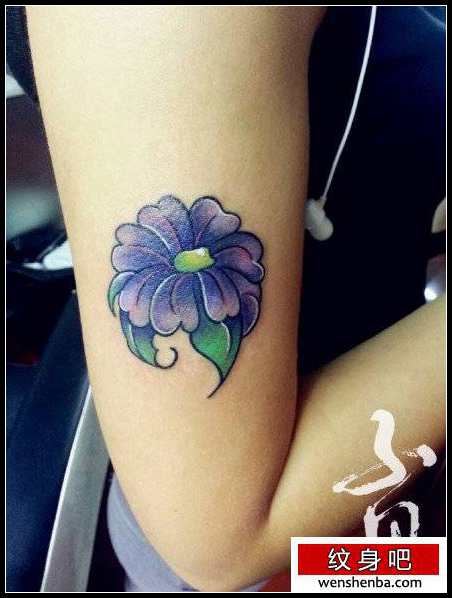 女人手臂漂亮的小花卉纹身