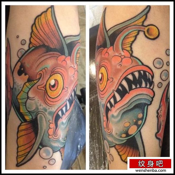 为纹身爱好者介绍一张欧美鱼纹身