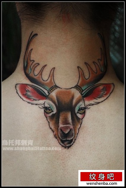 old school deer（鹿）纹身分享