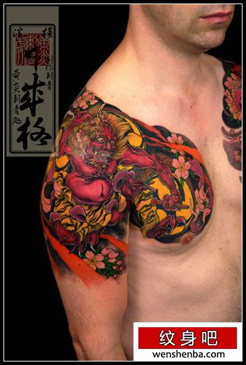 日本黄炎刺青分享欣赏半胛刺青（tattoo）