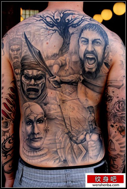 肖像纹身，海盗纹身，武士纹身