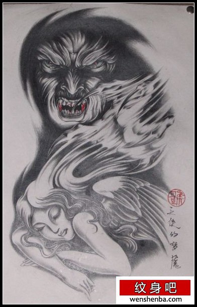 天使人魔纹身