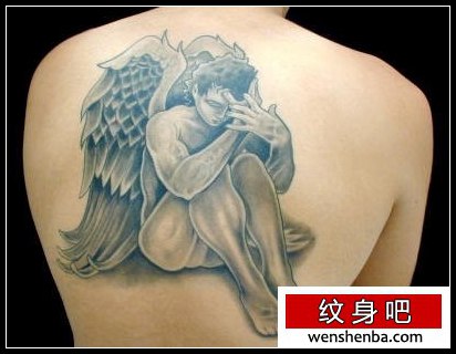 天使纹身图案满背图片