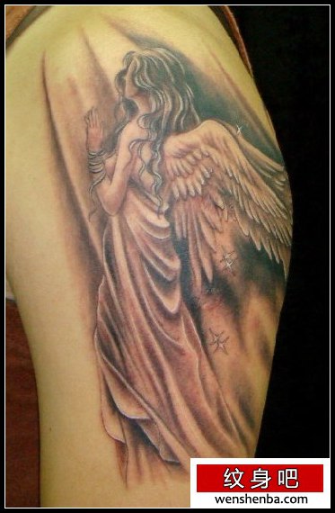 天使纹身手臂天使翅膀纹身图案