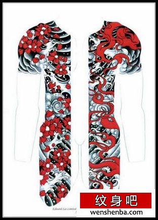日本半胛花胛纹身