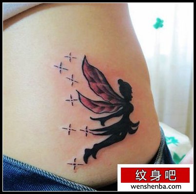 女人喜欢的腰部精灵纹身