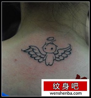 可爱前卫的图腾小天使纹身