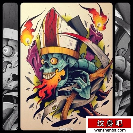 时髦很帅是一张死神纹身手稿