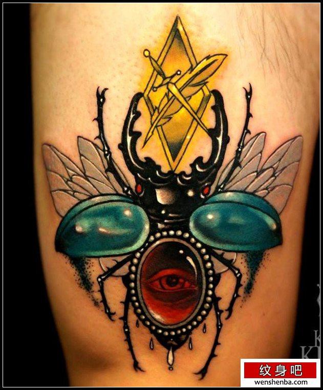 纹身介绍一张彩色昆虫纹身分享