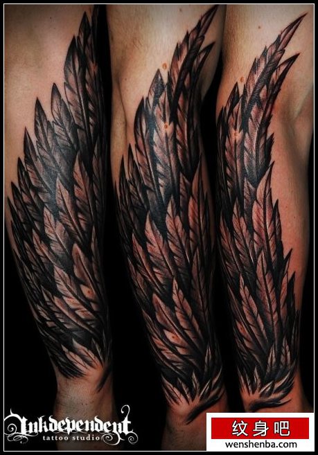 欣赏一张漂亮的翅膀纹身分享