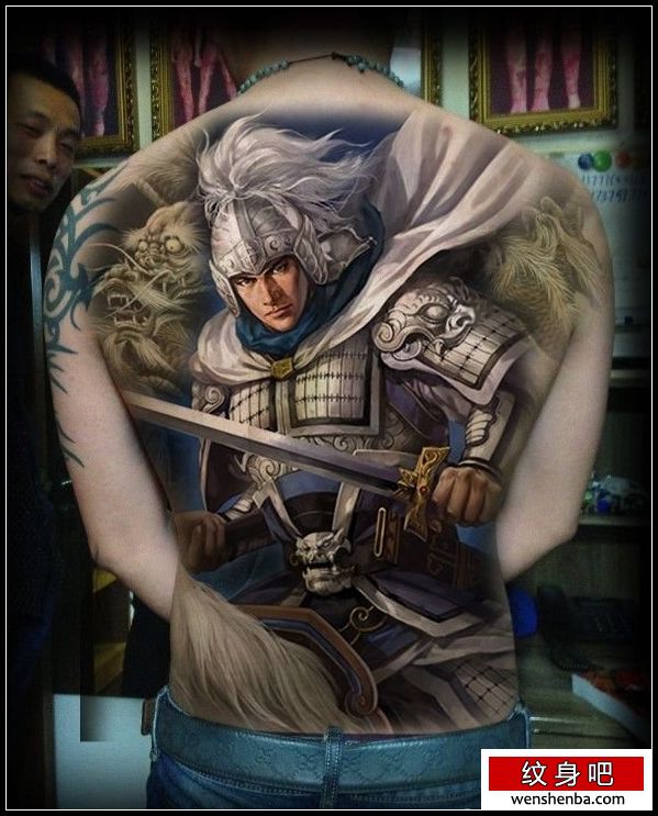霸气赵子龙满背纹身图案图
